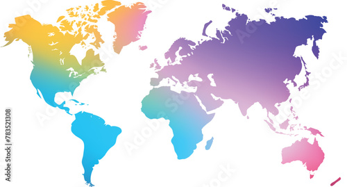 Colourful world map vector illustration