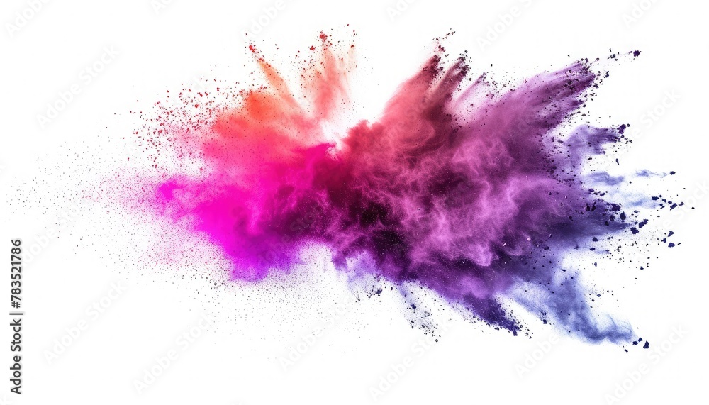 Colorful Dust Explosion on White
