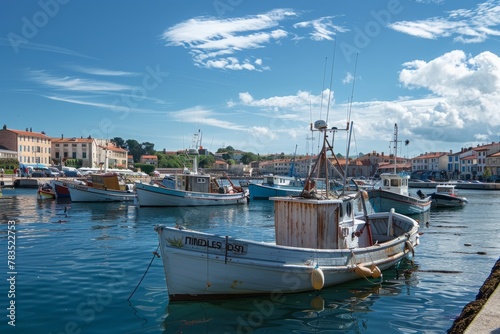 View of Harbor with Pointu Fishing Boats 