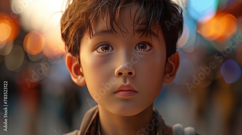 A 7-year-old Chinese boy, cinematic presence, People from different angles, masterpiece, photorealistic, best quality, ultra detailed, raw photo, 8K photo