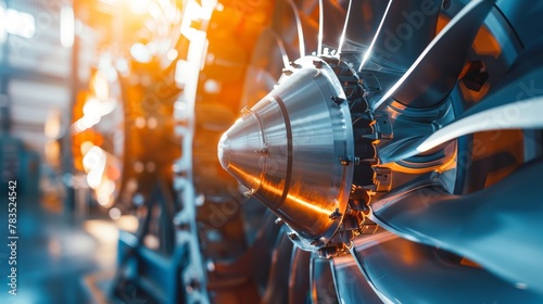 Close-up of a turbine with gleaming blades during a repair, symbolizing the precision of the aviation industry photo