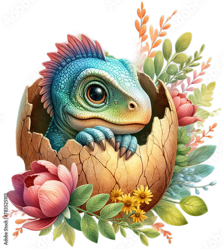 Watercolor Baby Dinosaur - Whimsical Art for Little Explorers and Dino Enthusiasts - Transparent PNG © Mohammad_Khalil 