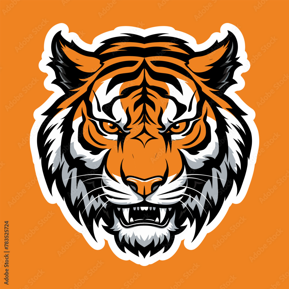 Tiger head mascot esport logo design vector