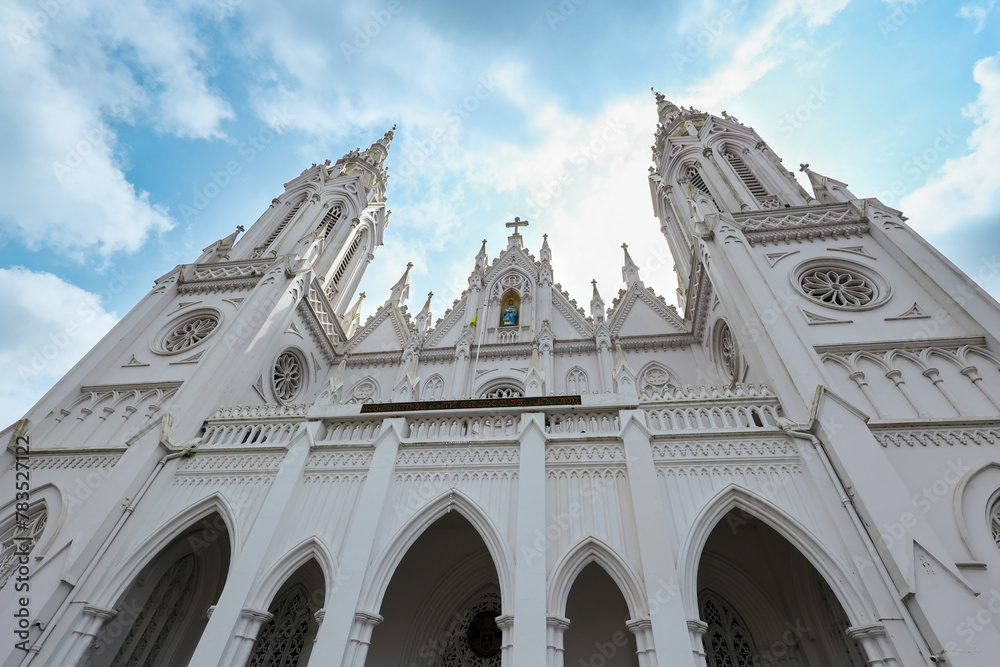 Obraz premium Basilica of Our Lady of Dolours Thrissur church aerial view
