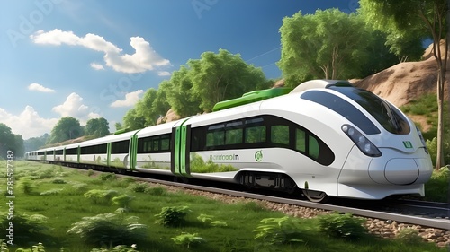 Eco-Friendly Public Transportation - Sustainable Train Travel - Exploration of Nature -