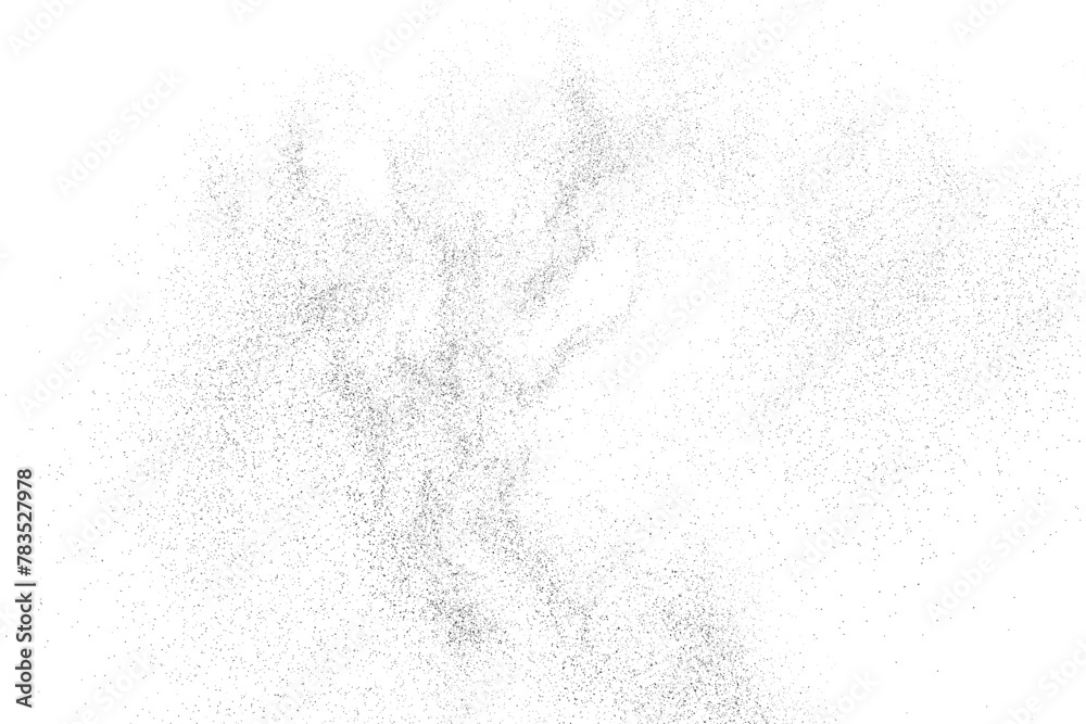 Black texture overlay. Dust grainy texture on white background. Grain noise stamp. Old paper. Grunge design elements. Vector illustration, eps 10.	
