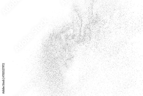 Black texture overlay. Dust grainy texture on white background. Grain noise stamp. Old paper. Grunge design elements. Vector illustration, eps 10. 