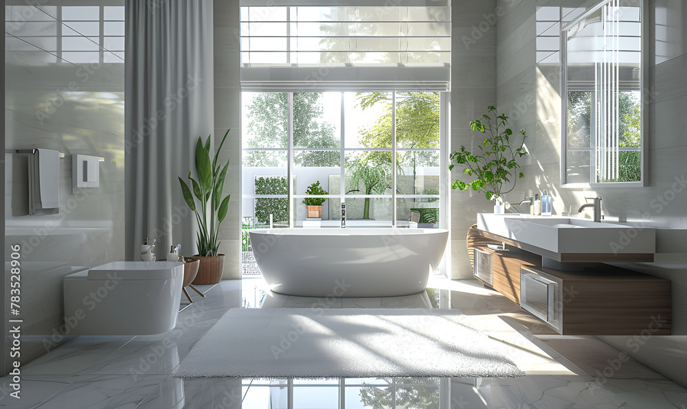 Fototapeta premium Modern Contemporary Century Bathroom Design
