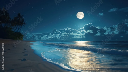 Moonlit Beach Walk