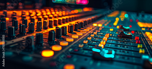 Musical Mixing Console on Stage