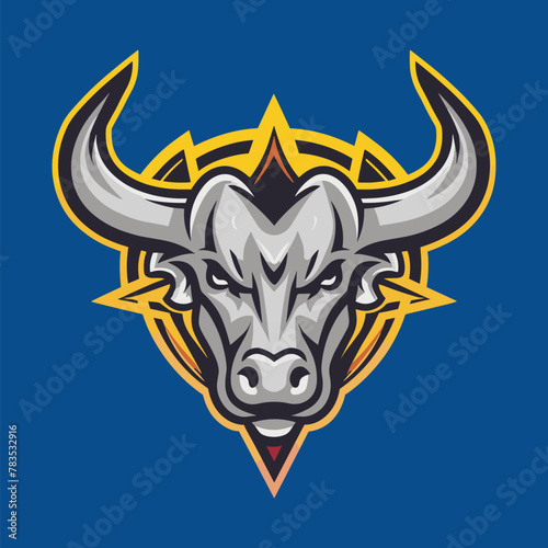 bull head mascot vector branding design