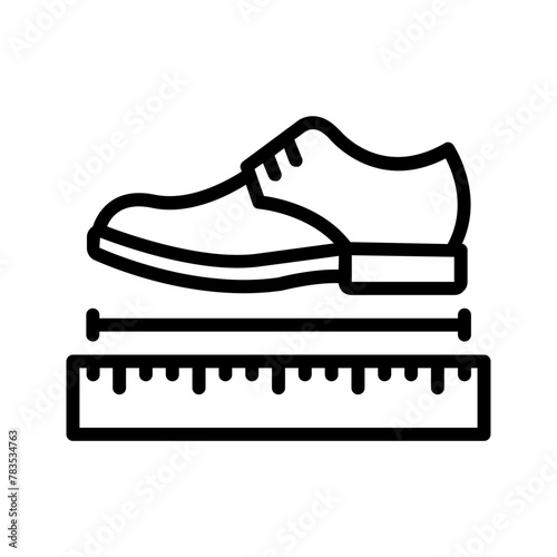 Vector black line icon for Shoe size