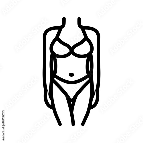 Vector black line icon for Slim body