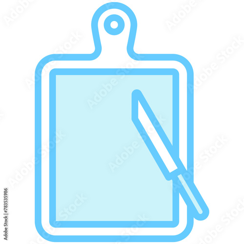 Cutting Board blue color dual tone icon, relate to gastronomy theme. use for UI or UX kit, web and app development.	
