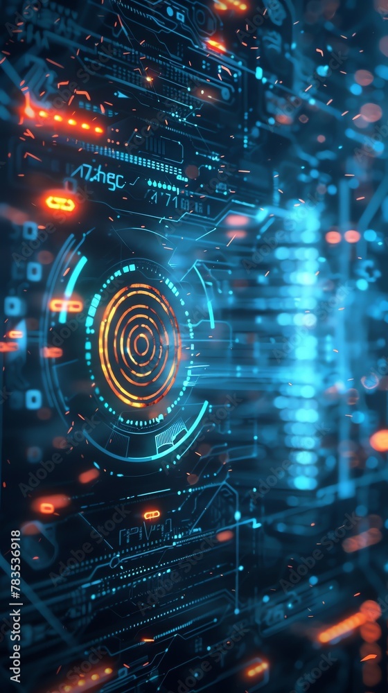AI-powered identity verification process in banking, futuristic tech and secure environment AI-powered identity verification process in banking, futuristic tech and secure environment