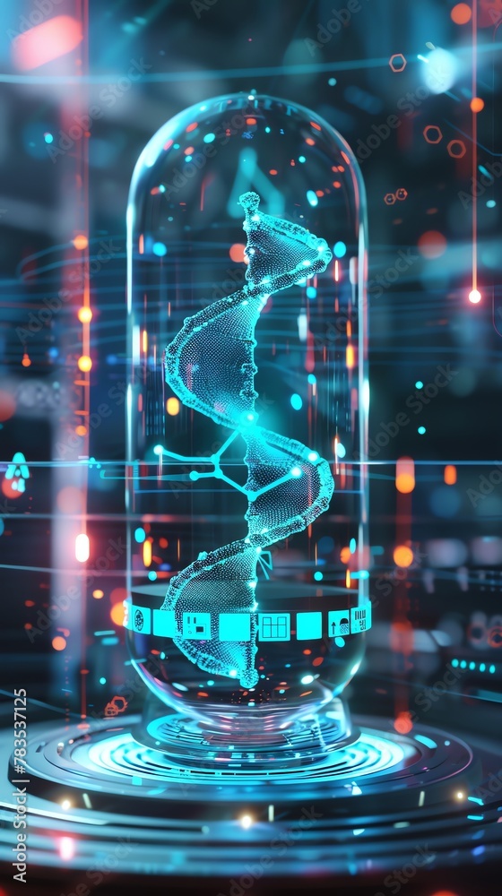Obraz premium DNA test kit advertisement for home use, showcasing ease of use and futuristic technology