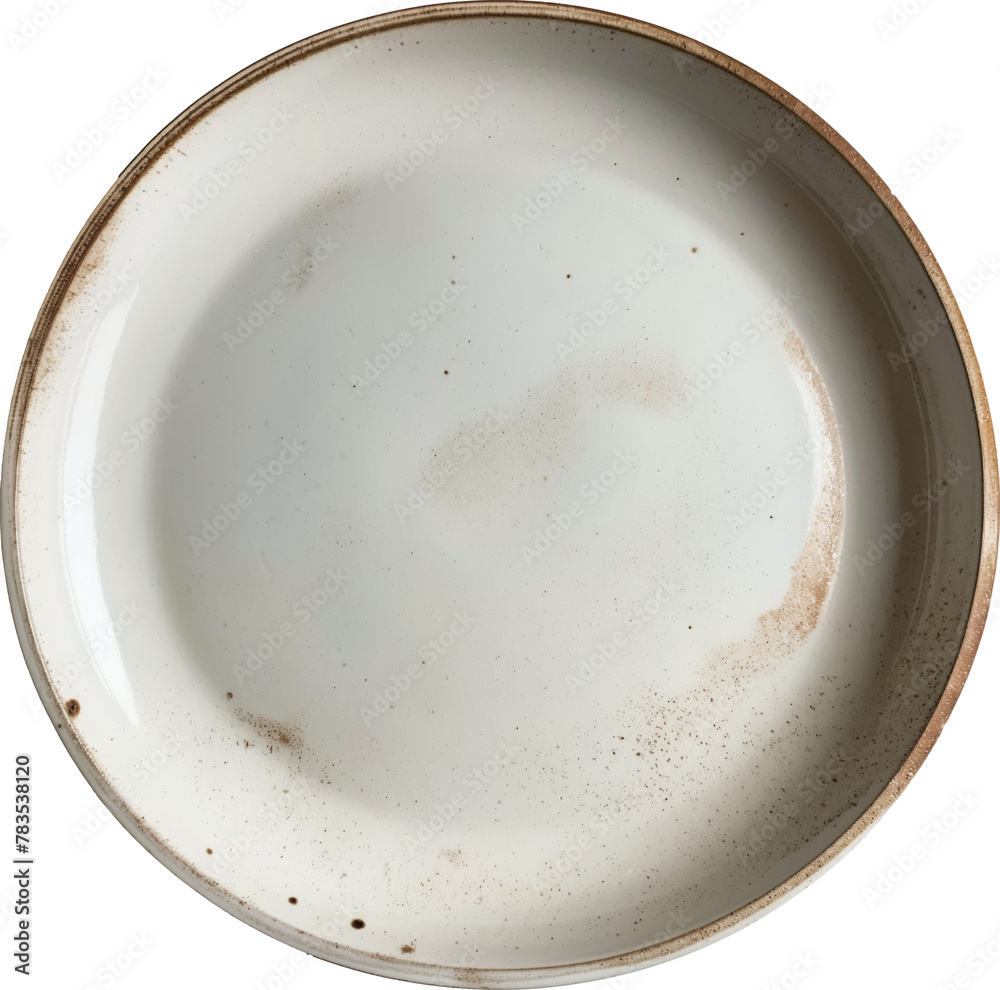 Top view of a handmade ceramic plate isolated. Top view of a handmade ceramic plate isolated.
