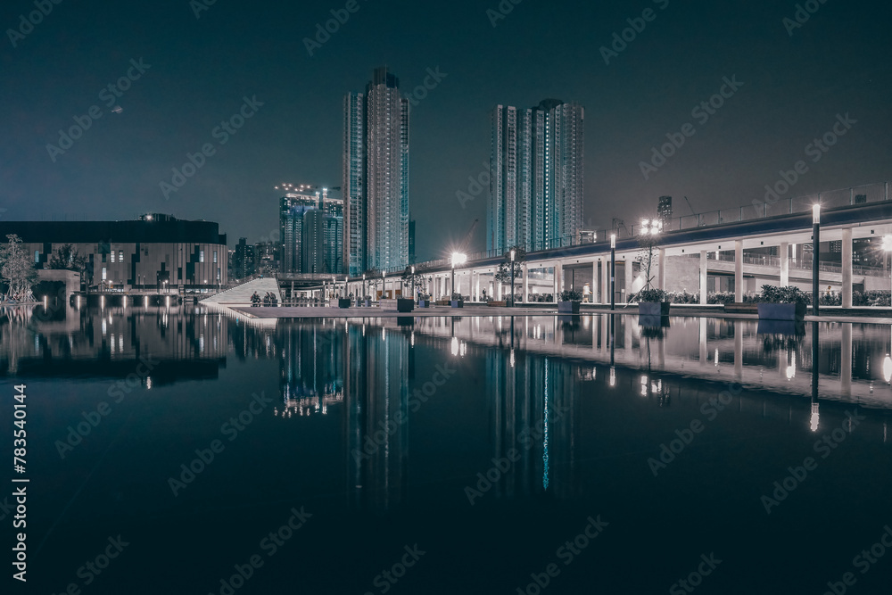 April 12 2024 the landscape of the kai tak avenue park with apartment