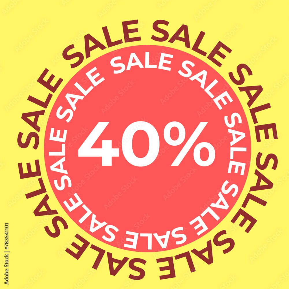 Banner sale inscription in a circle
Vector frame, discount background on a yellow background.
Sale icon