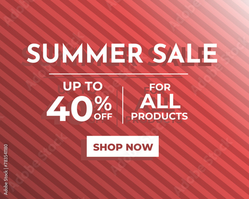 3D background with stripes and summer discount inscription
Beautiful vector frame for summer discount