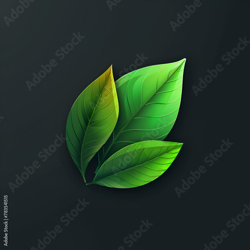 leaf green nature 3d logo template editable text effect, generative Ai