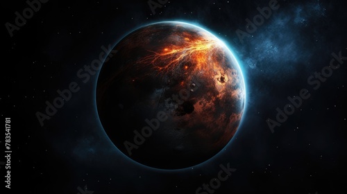 Terraforming or destroying the Earth. The planet is destroyed and explodes under the influence of earthquakes, nuclear explosions, cataclysms and wars. Apocalypse concept. AI-generated.