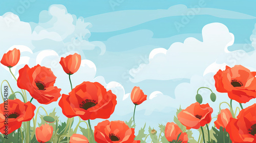 field of poppies and sky. © Shades3d