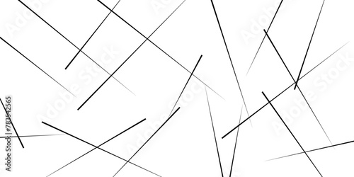 Chaotic abstract line background. Random geometric line seamless pattern. Abstract white background with black lines. Vector illustration.