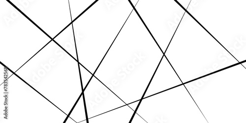 Chaotic abstract line background. Random geometric line seamless pattern. Abstract white background with black lines. Vector illustration.