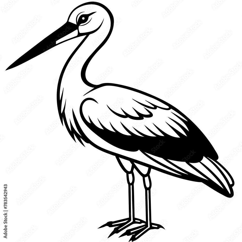 Obraz premium stork--on-a-white-background--no-background-vector
