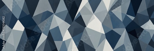 blue and white abstract background with random geometric triangle pattern from Generative AI