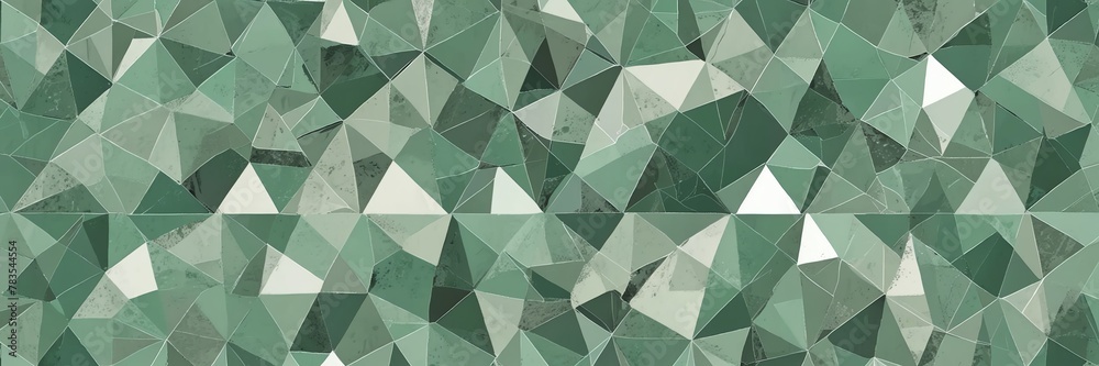 mint green and white abstract background with random geometric triangle pattern from Generative AI