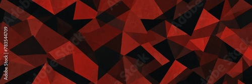 red and black abstract background with random geometric triangle pattern from Generative AI