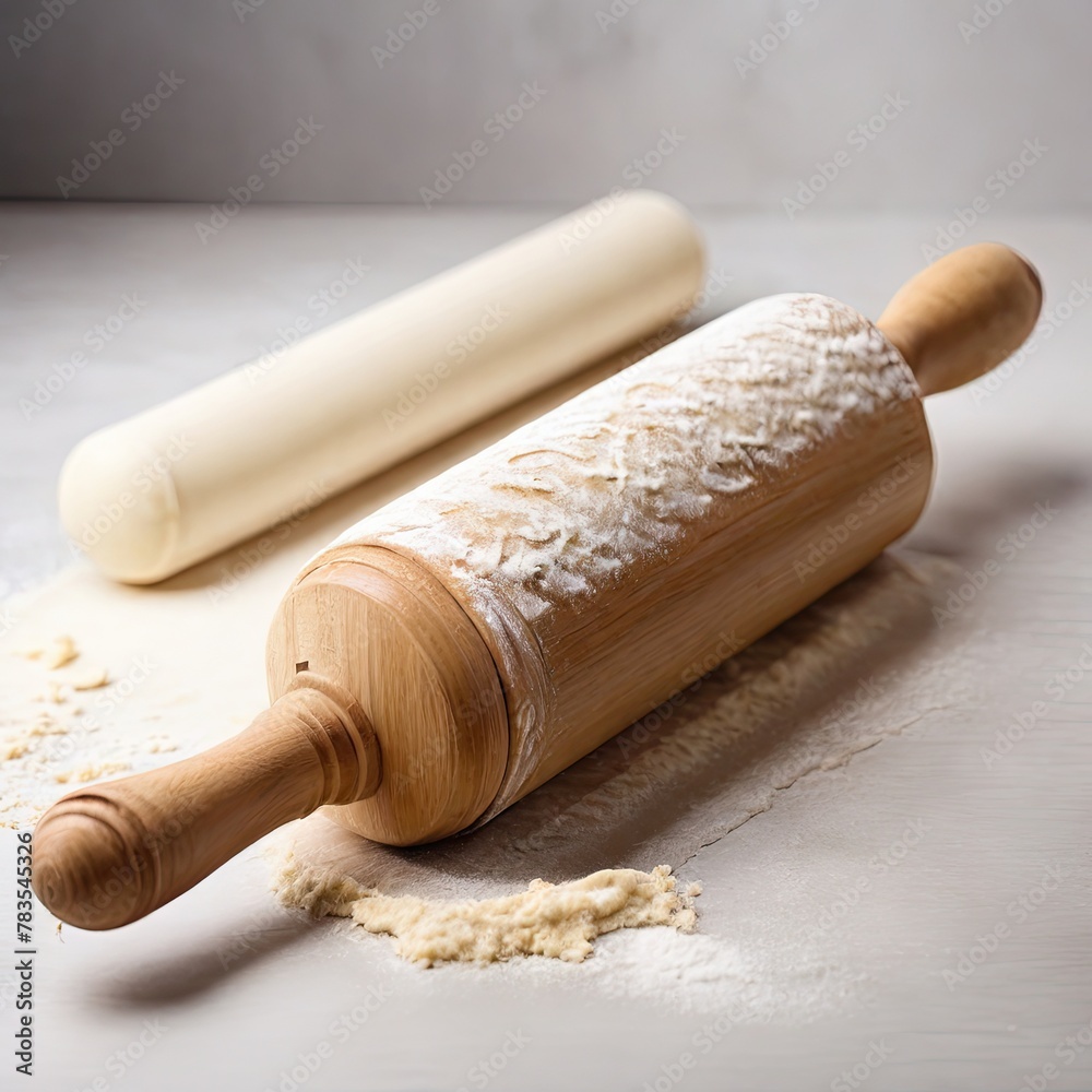 rolling pin with a white backspace