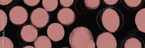 pink and black abstract background with random circles pattern from Generative AI