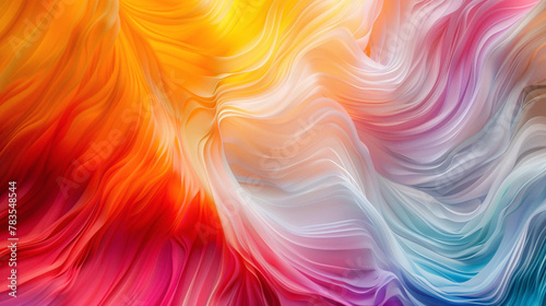 Energetic waves of color dance elegantly, intertwining to form a mesmerizing gradient display.