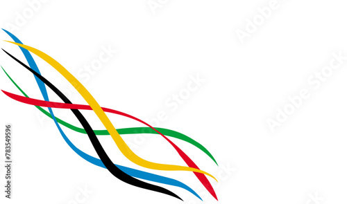 abstract colorful wave background with Olympics ring colors © infinity
