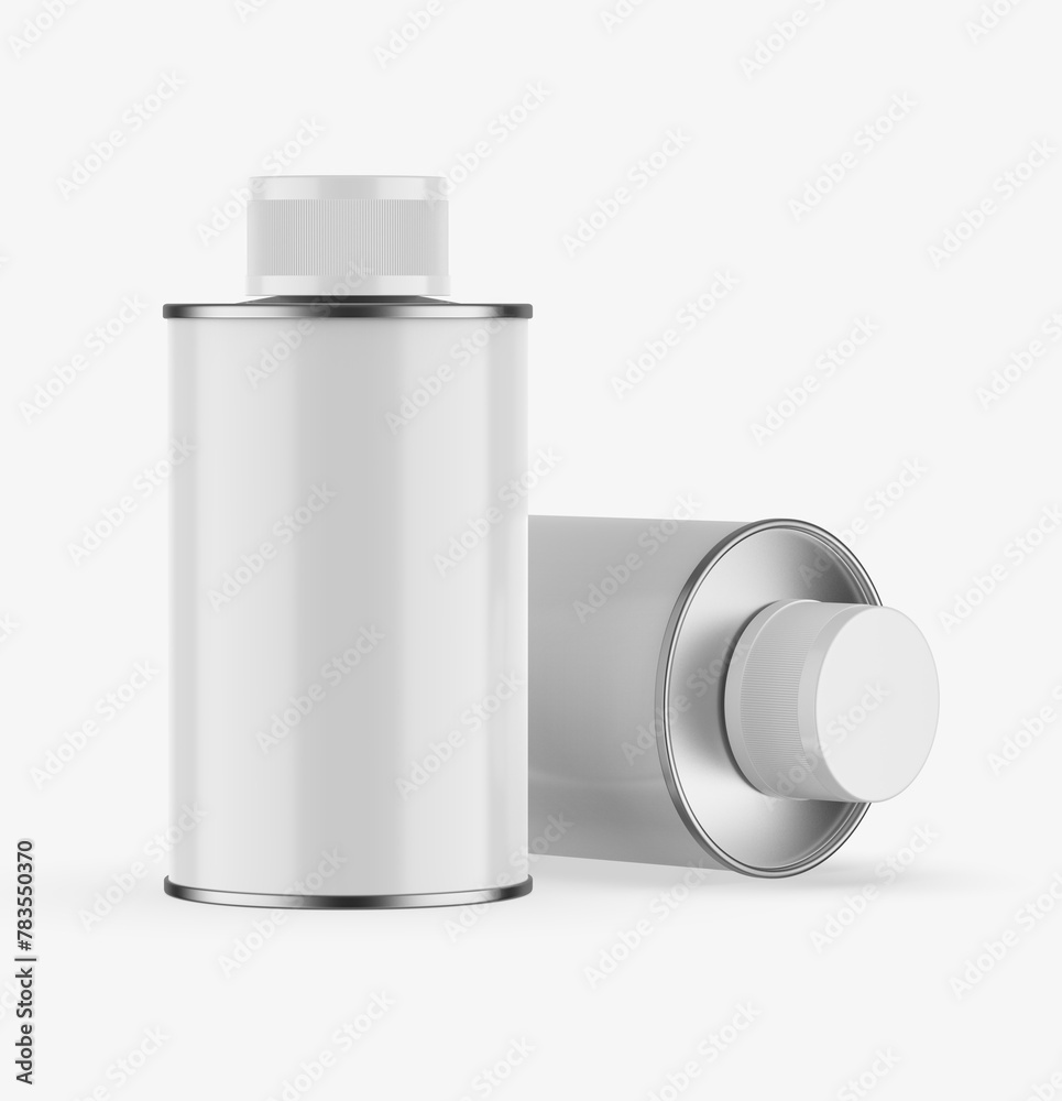 Blank oil tin can for branding. 3d illustration.