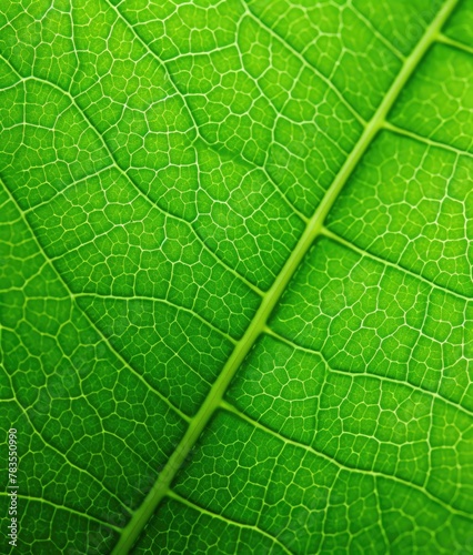 A close up of a green leaf with many small holes. AI.