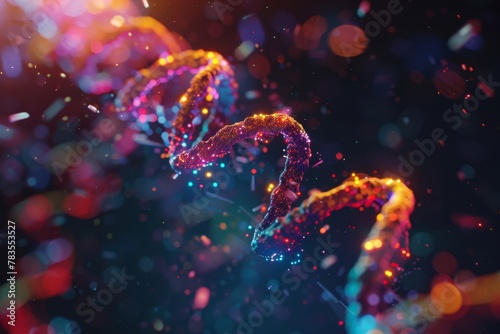 DNA helix structure in vibrant colors Cell virus chromosome, covid allergy bacteria, medical healthcare, microbiology concept