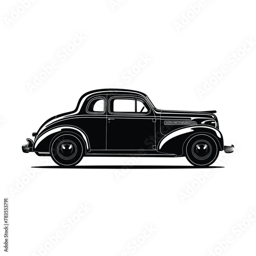 Classic vintage retro car Illustration Silhouette Vector design. © [CF-ID: #6486678]