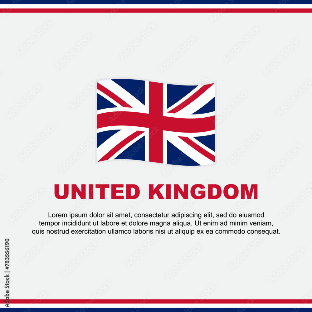 United Kingdom Flag Background Design Template. United Kingdom Independence Day Banner Social Media Post. United Kingdom Design