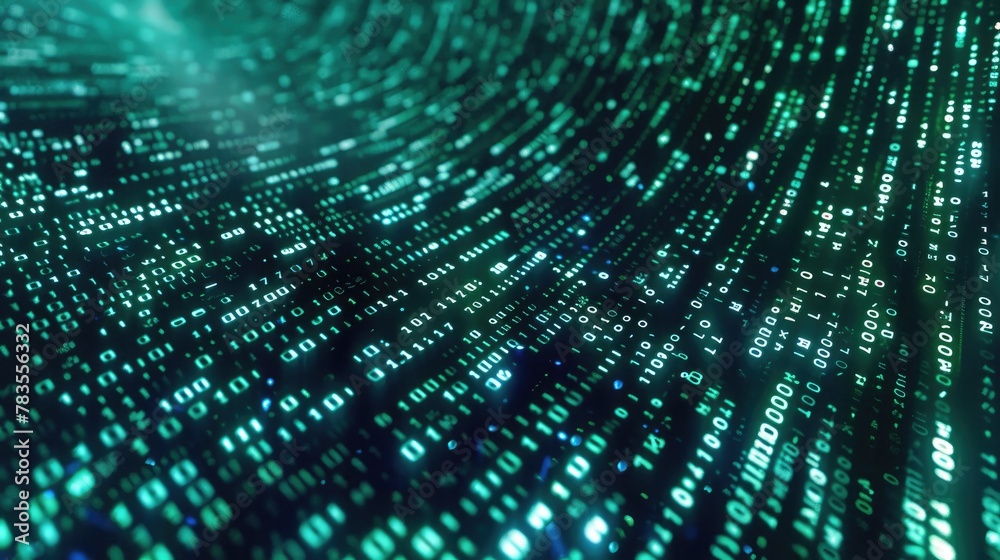 Futuristic Binary Code and AI Algorithms Abstract Background Futuristic Binary Code and AI Algorithms Abstract Background
