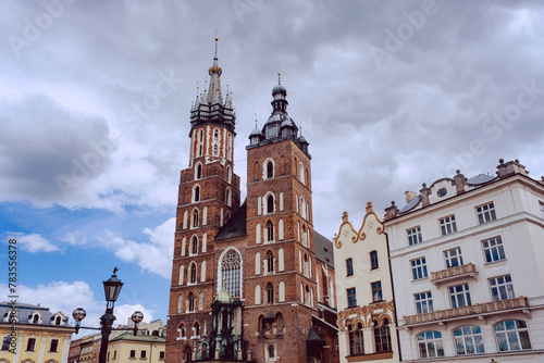Saint Mary's Basilica in Old Town of Krakow, Poland