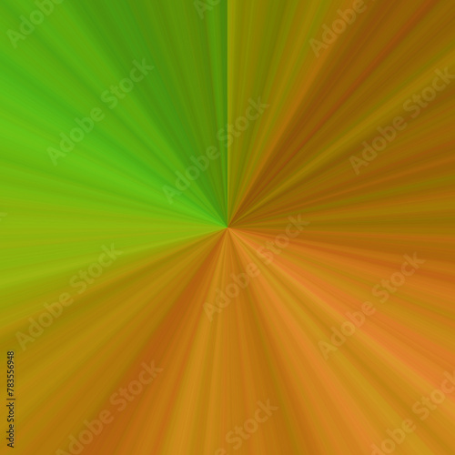 Green, Orange, abstract background with rays