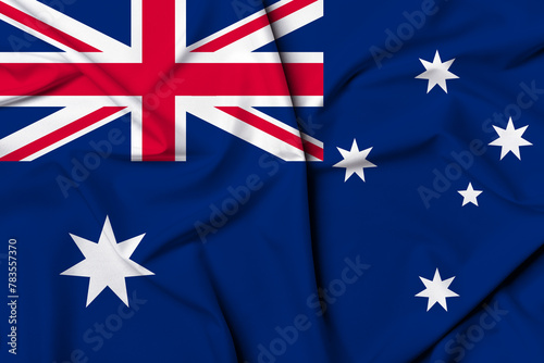 Beautifully waving and striped Australia flag, flag background texture with vibrant colors and fabric background