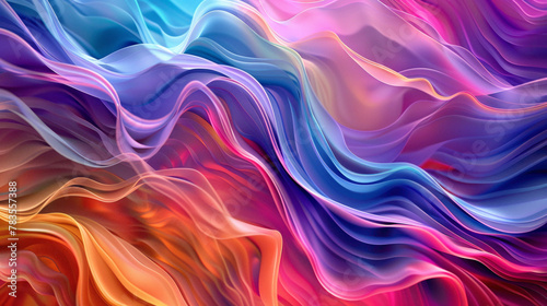 Energetic waves of color dance gracefully, intertwining to produce a mesmerizing gradient pattern.
