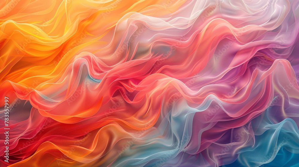 Energetic waves of color flow effortlessly, merging to form a mesmerizing gradient pattern.