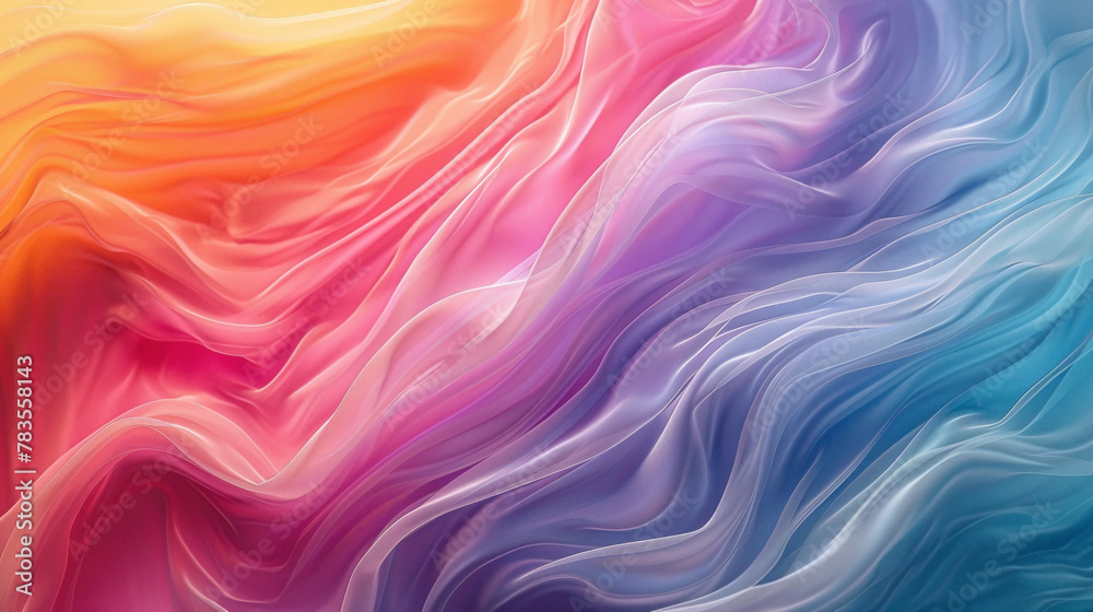 Energetic waves of color flow effortlessly, blending to form a mesmerizing gradient pattern that adds depth to the composition.