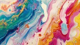 Abstract marbling like a scoop of rainbow sherbet, cool and sweet